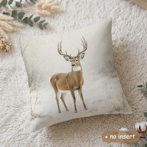 Jeconh Christmas Tree Reindeer Pine Cone Throw Pillow Cover 18x18 Set of 4