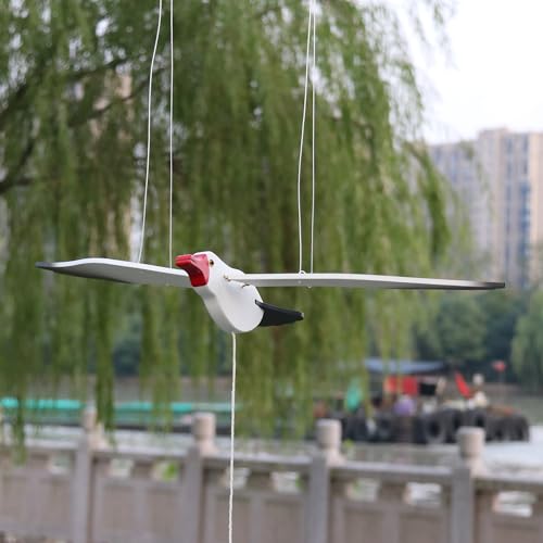 Wooden Flying Seagull Mobile 20-Inch Nautical Hanging Ornament Decor