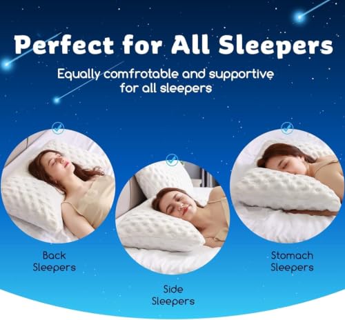 KUCEY Cooling Curved Memory Foam Side Sleeper Pillow for Neck Pain