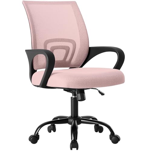Ergonomic Mid-Back Mesh Office Chair with Lumbar Support and Rocking Mode