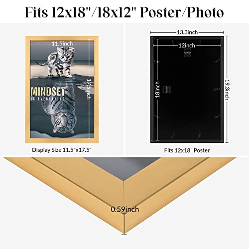 12x18 Gold Ornate Picture Frame - Wall Hanging Poster & Photo Frame