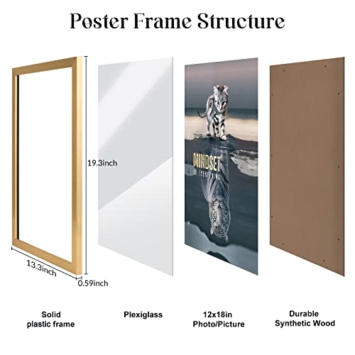 12x18 Gold Ornate Picture Frame - Wall Hanging Poster & Photo Frame