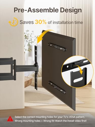 monTEK Ultra Slim Full Motion TV Wall Mount for 43-90 Inch TVs