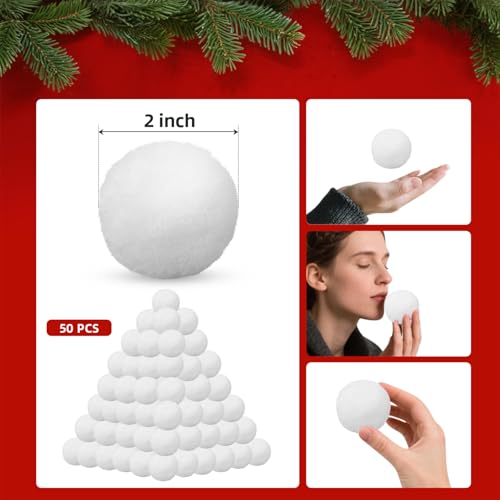 Soft Indoor Fake Snowballs for Snowball Fight Games (40 Pack, 2-Inch)