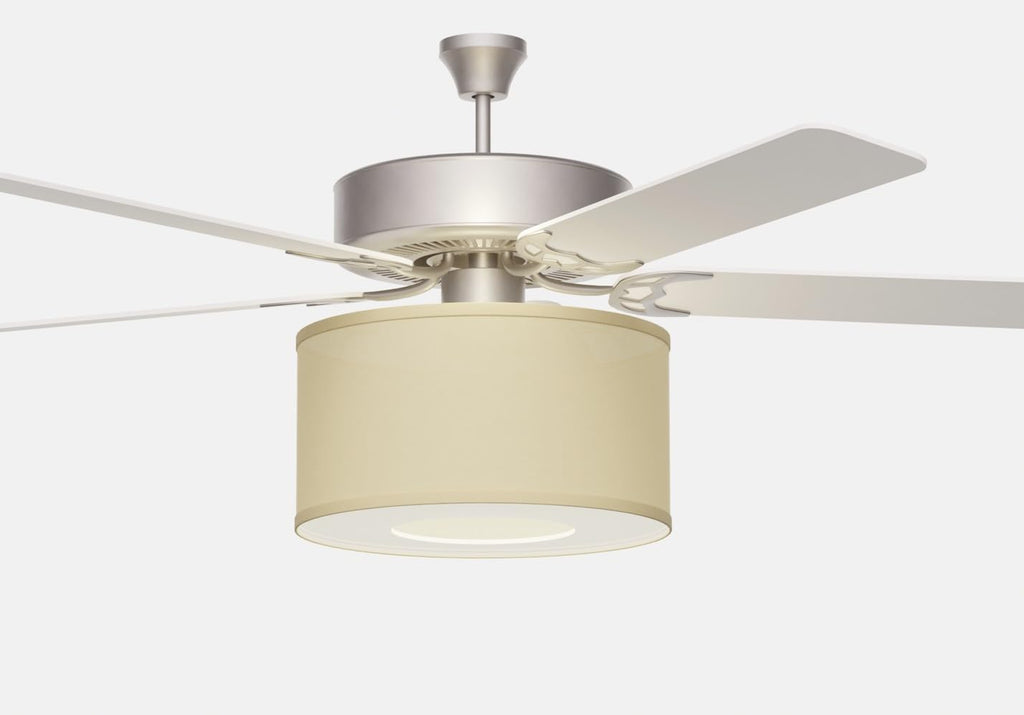 FANTASTIC SHADE CLIPS Ceiling Fan Drum Shade Kit - 100% Linen, with Adapter & Diffuser Fits Standard Fan Light Kits (*CHECK BELOW FOR YOUR FANS COMPATIBILITY BEFORE PURCHASING*) Golden Mocha