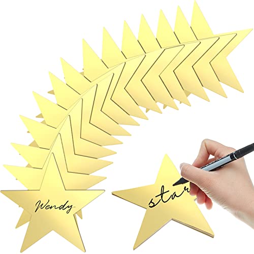 80 Pcs 6-Inch Gold Glitter Star Cutouts - Writable Cardstock Party Decor