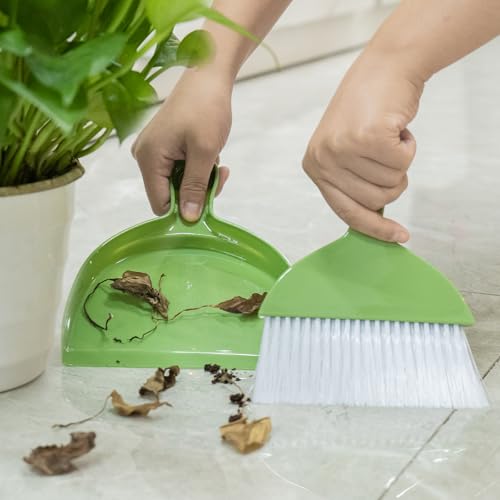 2-Pack Small Dustpan and Brush Set - Mini Broom Combo for Desk & Home