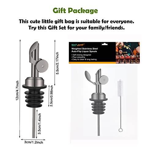 WAFJAMF Black Stainless Steel Olive Oil Pourer Spout with Self-Closing Design