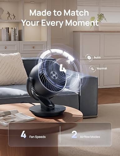 Oscillating Table Air Circulator Fan with Remote and 4 Speeds