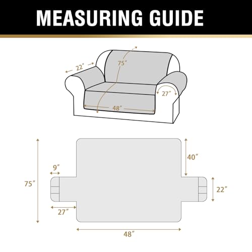 Water-Resistant Loveseat Couch Cover for Dogs - Non-Slip Protection