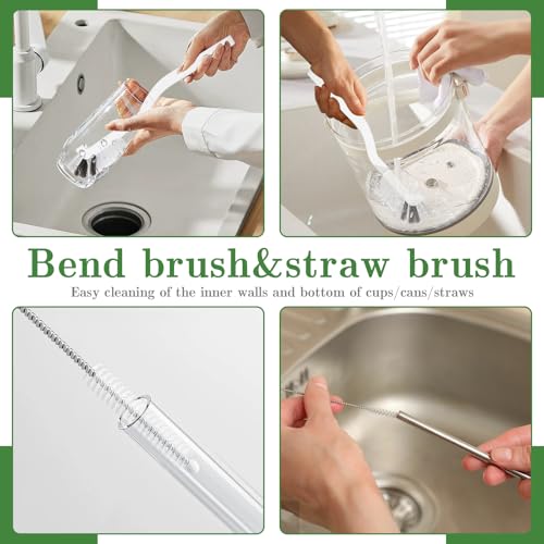 15-Piece Crevice & Grout Cleaning Brush Set, Hard Bristle Scrub Tools