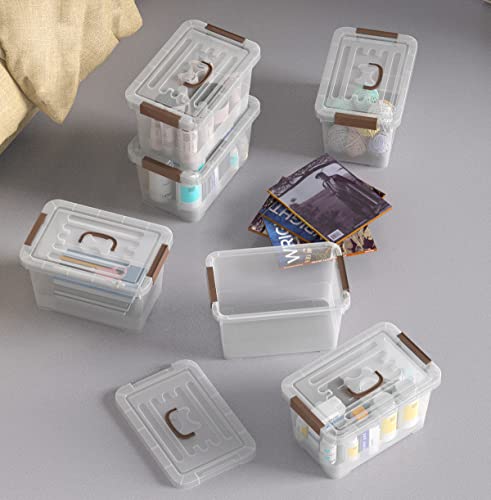 6-Pack Clear 7-Quart Plastic Storage Latch Box with Lid