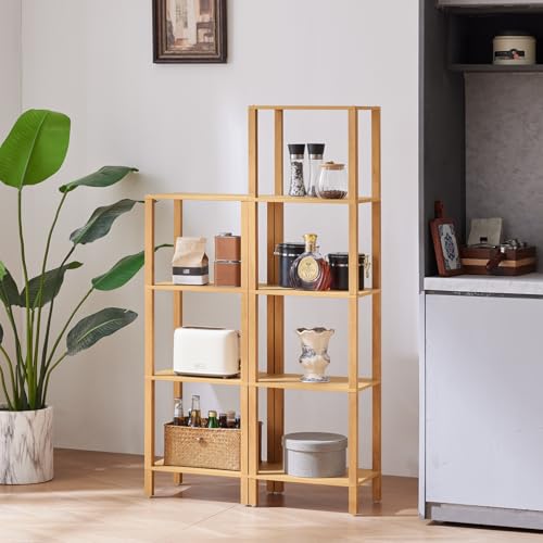 4-Tier Narrow Bookshelf, 41-Inch Tall Wooden Bookcase for Small Spaces