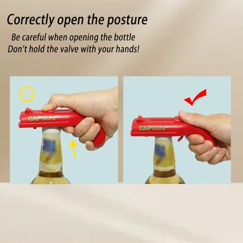 Chynexus Black-Gray Cap Launcher & Bottle Opener – Funny Shooting Gun Party Gift (2 Pack)