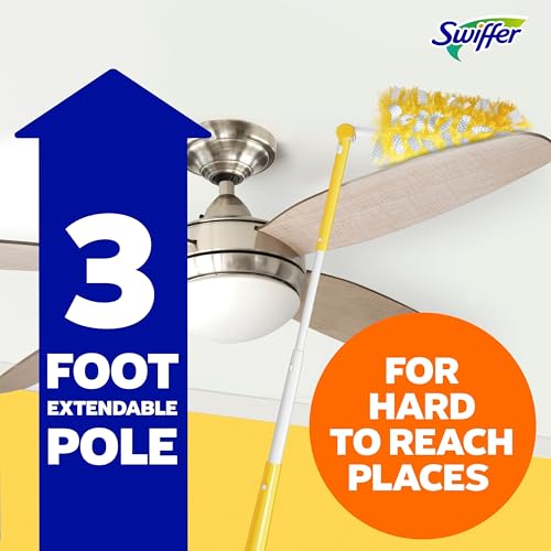 Swiffer Heavy Duty Duster Kit with 3 ft Extendable Handle and 3 Refills