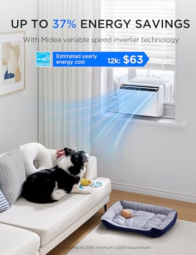 Midea 12,000 BTU U-Shaped Window Air Conditioner 550 Sq Ft Inverter Wi-Fi