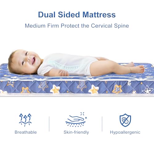 Firm Breathable Dual-Sided Crib & Toddler Mattress (52" x 27.6" x 5")