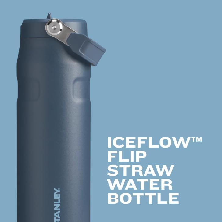 Stanley IceFlow 2.0 Water Bottle - 24 OZ Insulated Stainless Steel | Lightweight, Leak-Resistant, BPA-Free | Ash Color