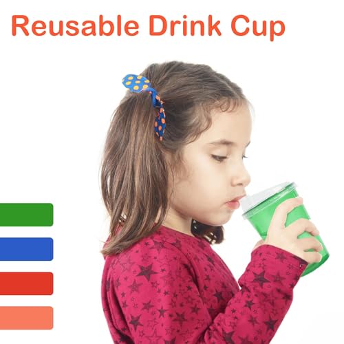 12oz Kids Spill-Proof Plastic Cups with Lids - 20 Pack, BPA-Free