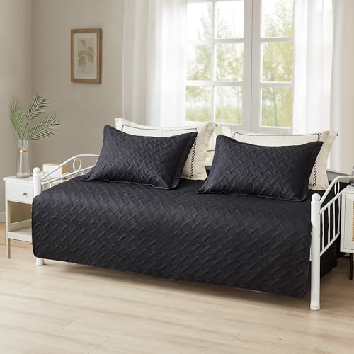 3-Piece Twin Daybed Cover Set - Quilted Geometric Bedspread with 2 Shams