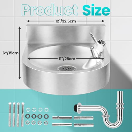 Wall-Mounted Stainless Steel Commercial Drinking Fountain, Hydration Station