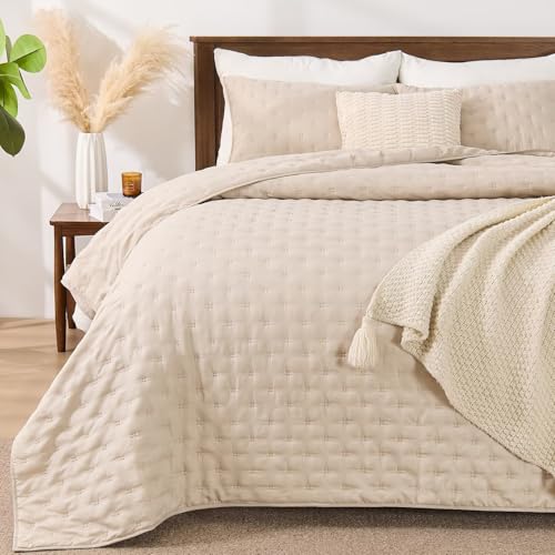 EMME King Size 3-Piece Quilt Bedding Set - Soft Reversible Coverlet