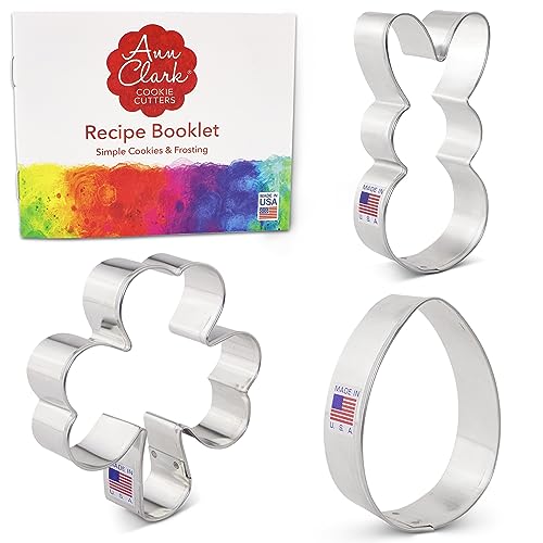 Ann Clark Easter & Shamrock Cookie Cutter Set of 3 - Made in USA