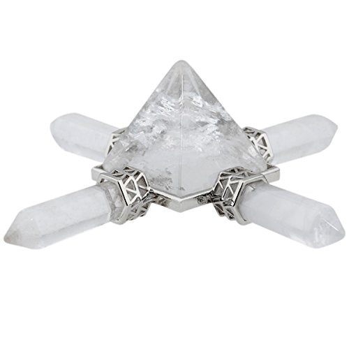 Clear Quartz Crystal Pyramid Generator for Reiki Meditation and Home Decor