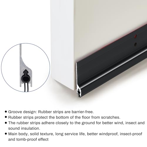 36-Inch Metal Door Sweep 2-Pack - Rodent Proof Draft & Weather Seal