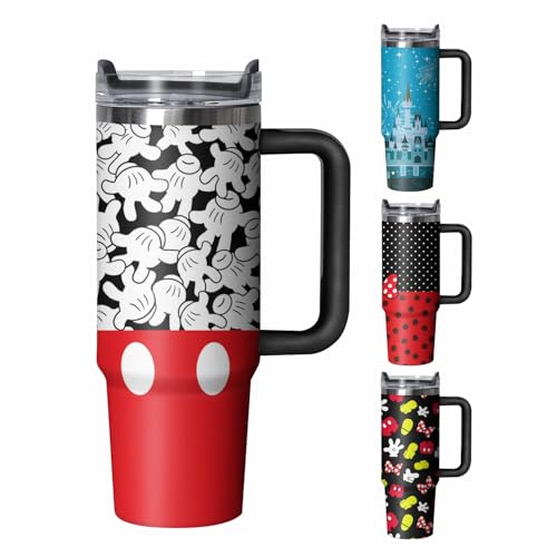 30oz Cartoon Mouse Tumbler with Handle & Straw Lid - Palm Variant