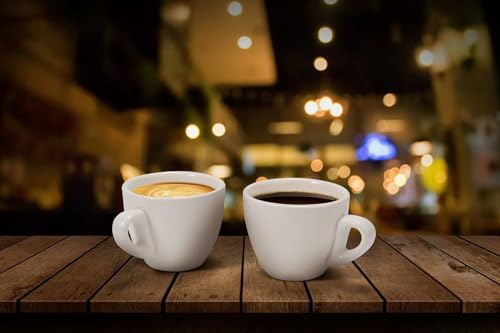White Ceramic Espresso Cups Set of 2, 75ml Demitasse Coffee Mugs