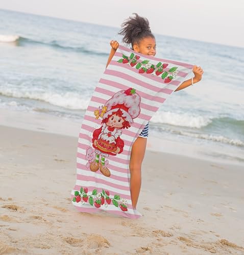 Strawberry Shortcake Kids Bath & Beach Towel - Soft 100% Cotton 28x58