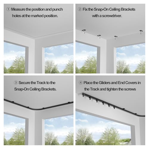 Flexible 9.84ft Ceiling Curtain Track Kit for Room Dividers and RVs