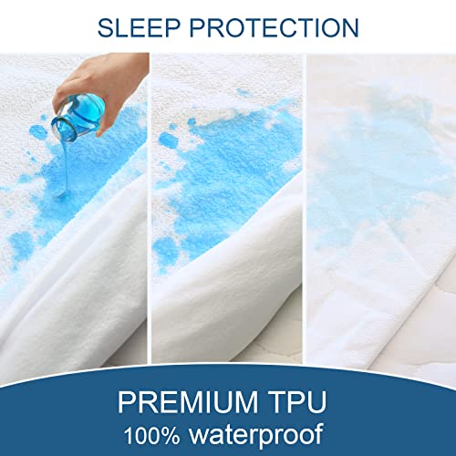 Springspirit Queen Size Waterproof Mattress Protector, Breathable Fitted Sheet Cover