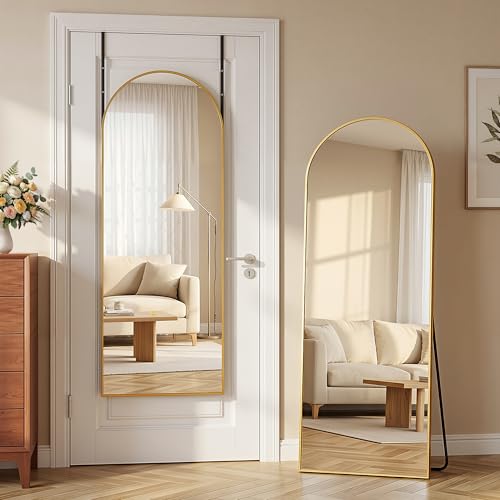 58" x 20" Arched Full Length Mirror, Over-the-Door or Wall Mounted Mirror