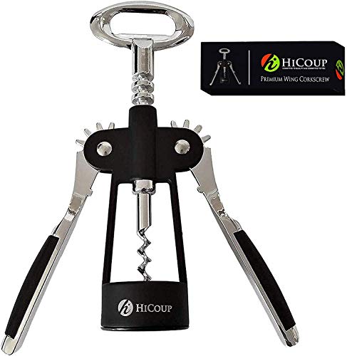 HiCoup Wing Corkscrew Wine & Beer Bottle Opener - Easy to Use, Ergonomic Design