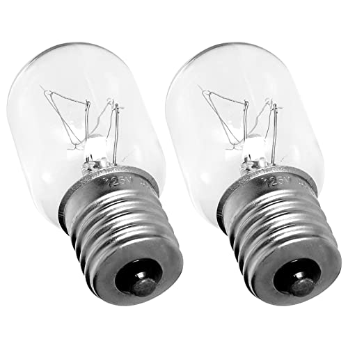 Microwave Light Bulb 125V 40W E17 Base, 2-Pack Replacement for Range Hoods