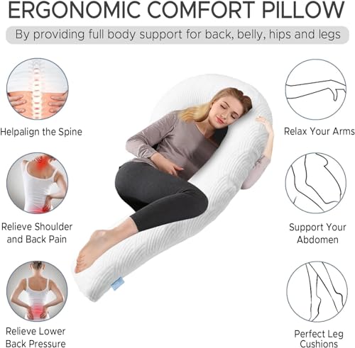 Swan Body Pillow for Adults - 49" Soft Memory Foam Support