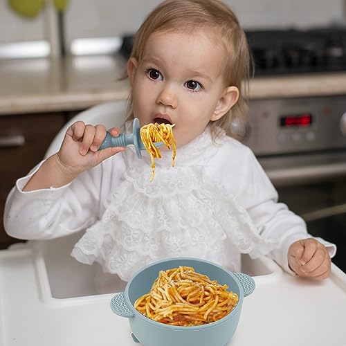 Silicone Baby Feeding Spoons And Forks Set 6 Pack Toddler Utensils
