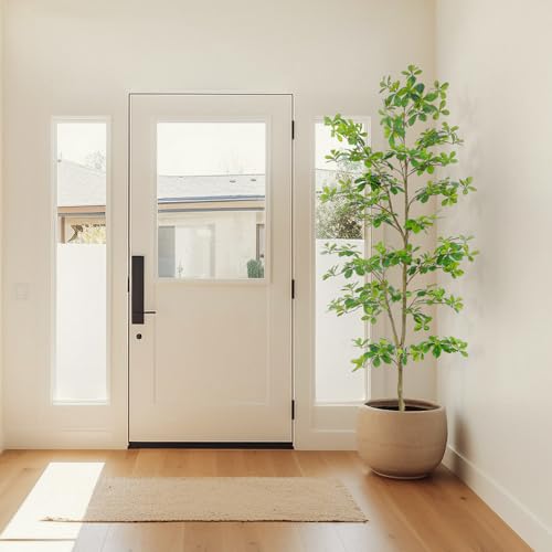 7ft Tall Faux Black Olive Tree with Realistic Leaves for Indoor Decor