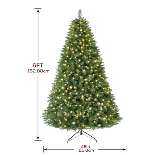 6ft Pre-Lit Artificial Christmas Tree with Remote & 300 Color Changing LEDs