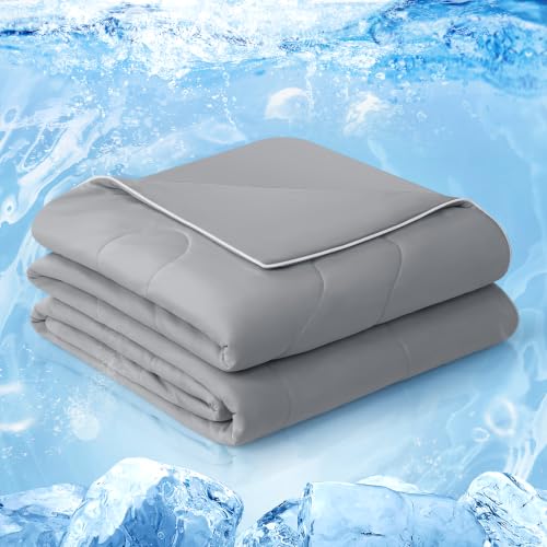 EASELAND Queen Cooling Comforter - Double-Sided Summer Blanket, Gray