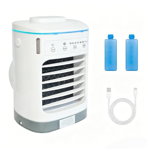 Portable Air Conditioner 900ml Mini Cooler Fan with 4 Speeds and Timer