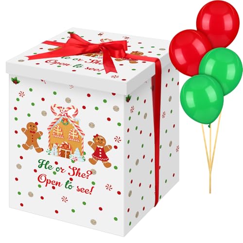 Hungdao Gingerbread Gender Reveal Box with 10 Balloons (Gingerbread Variant)