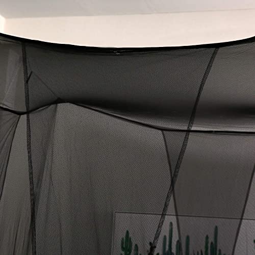 Black 4-Corner Bed Canopy Curtains for Full, Queen, and King Beds