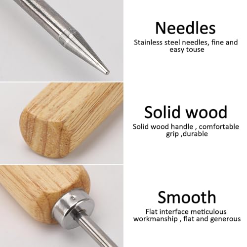 3 Pack Wooden Ice Picks with Cover - 8-Inch Ice Breaking Tools for Bartending, Camping, and Bar Use