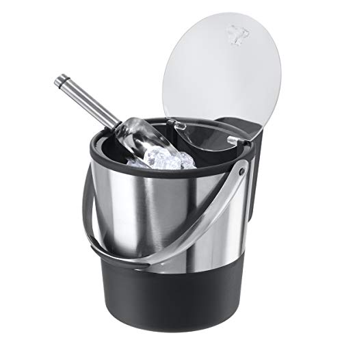 Double-Wall Insulated Ice Bucket with Lid & Scoop - 4 Qt Stainless Steel