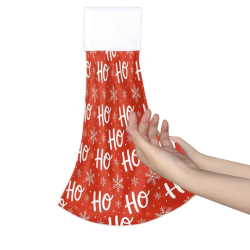 Lecluit Christmas Snowflake Hanging Hand Towels Set of 2 with Loop - Snowflake 1