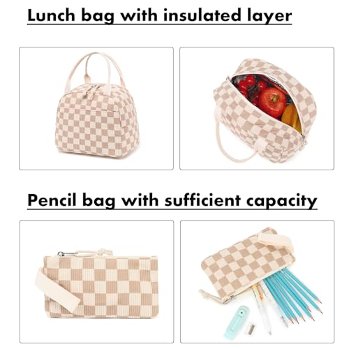 3-Piece School Backpack Set with Lunch Bag & Pencil Case - Fits 15" Laptop