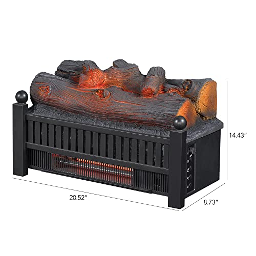Electric Fireplace Log Set Infrared Heater with LED Flames and Remote Control